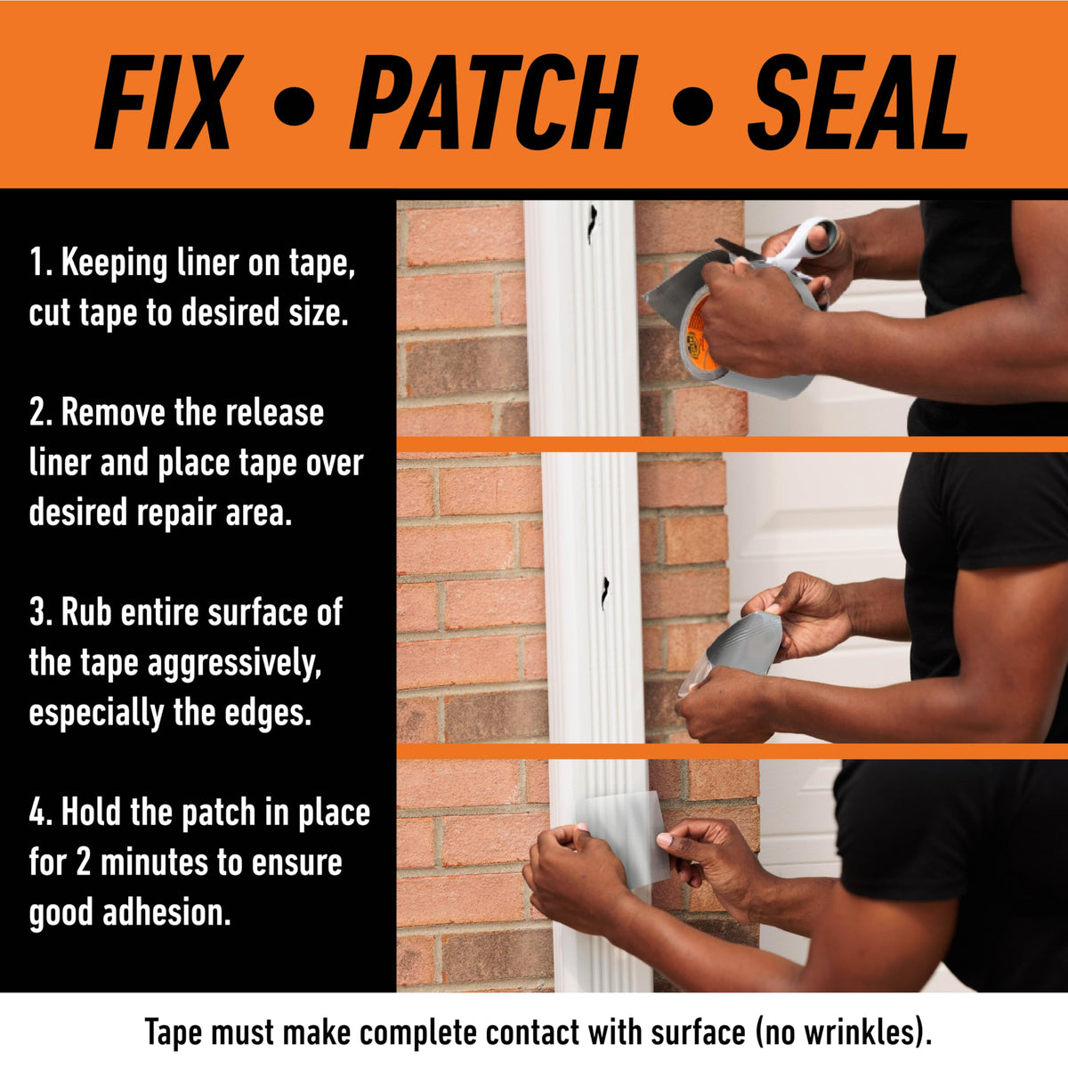 Gorilla Waterproof Patch & Seal Tape, 4 in x 8 ft, Clear