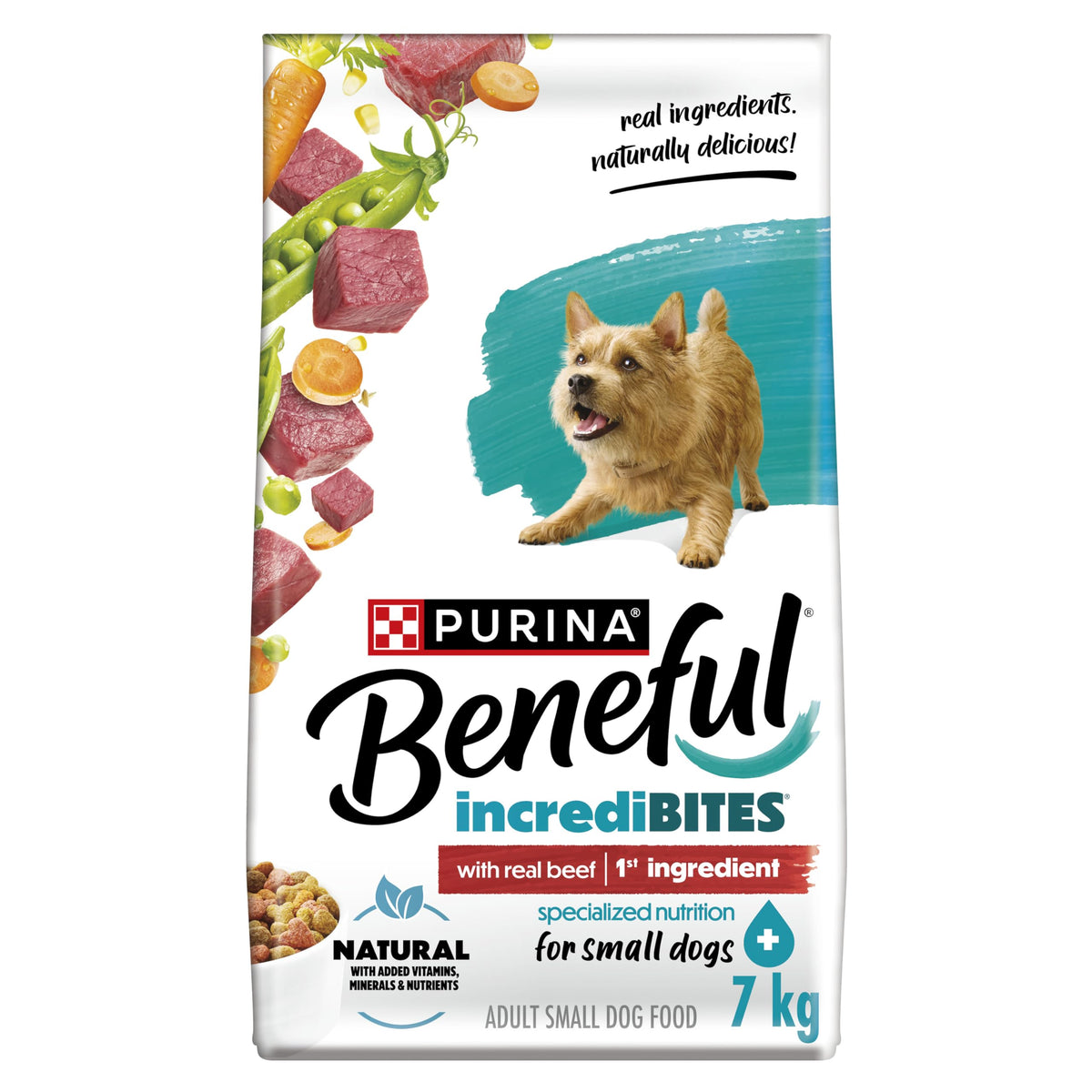 Beneful IncrediBites Dry Dog Food for Small Dogs, Real Beef, 7 kg