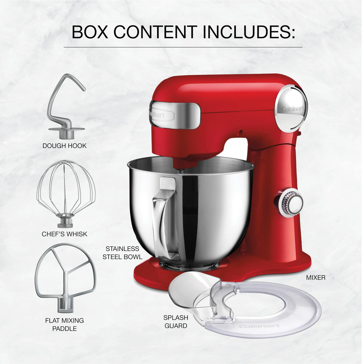 Cuisinart Precision Master 5.5-Quart Stand Mixer, SM-50RC, Red