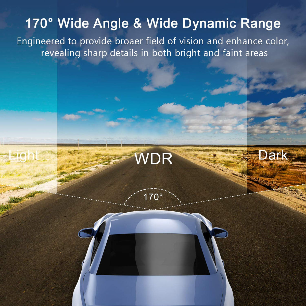 BOOGIIO 1080P Front Dash Cam with 32 GB SD Card
