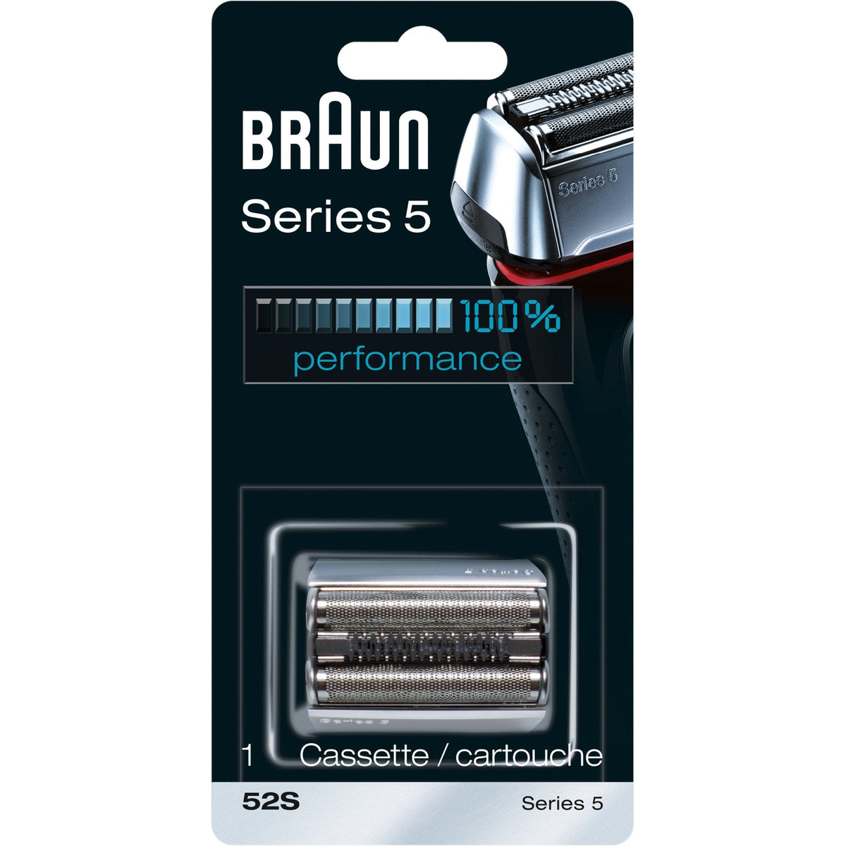 Braun Series 5 52S Shaver Head Replacement Cassette, Silver