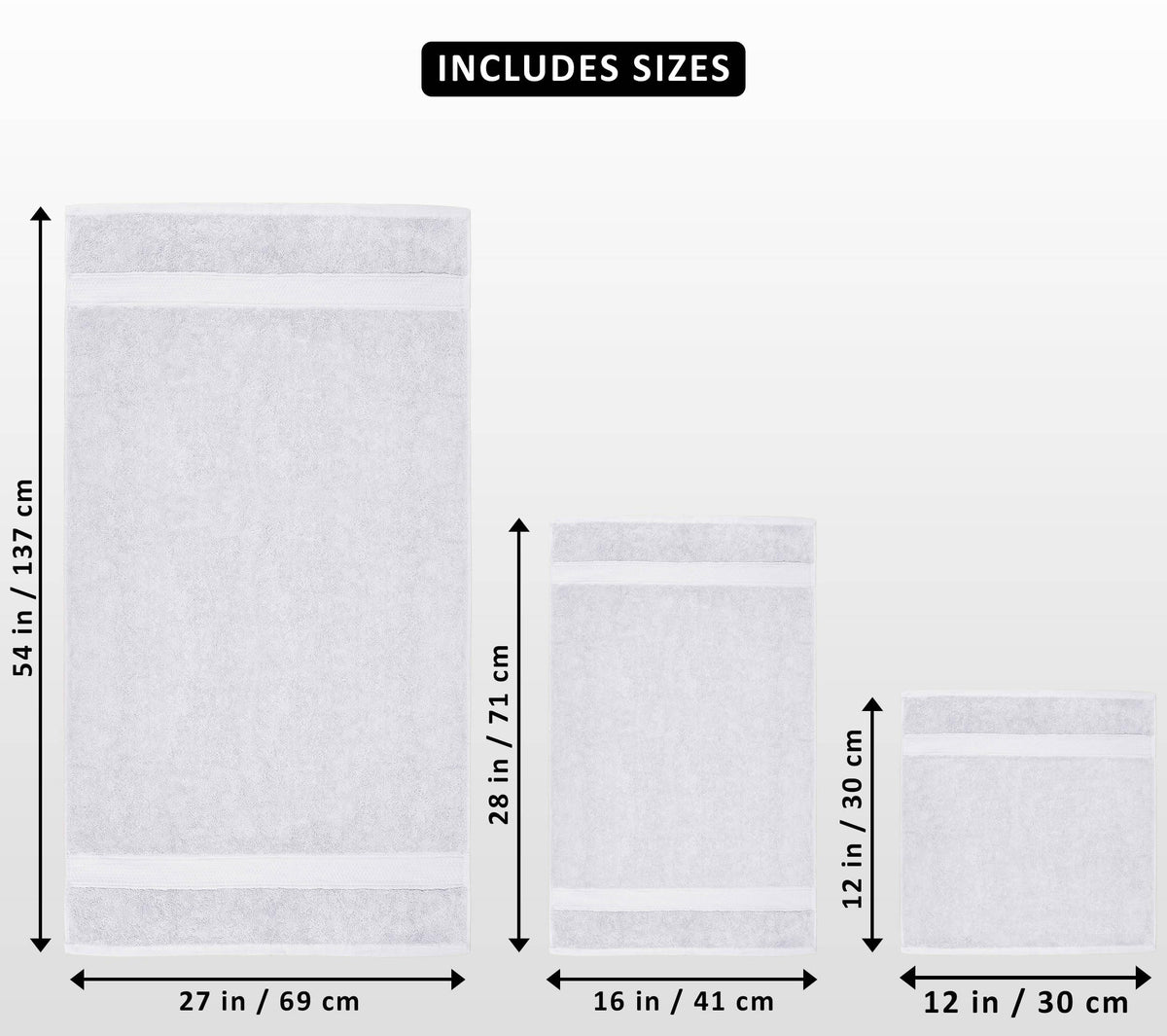 Utopia Towels 8-Piece Cotton Towel Set, White