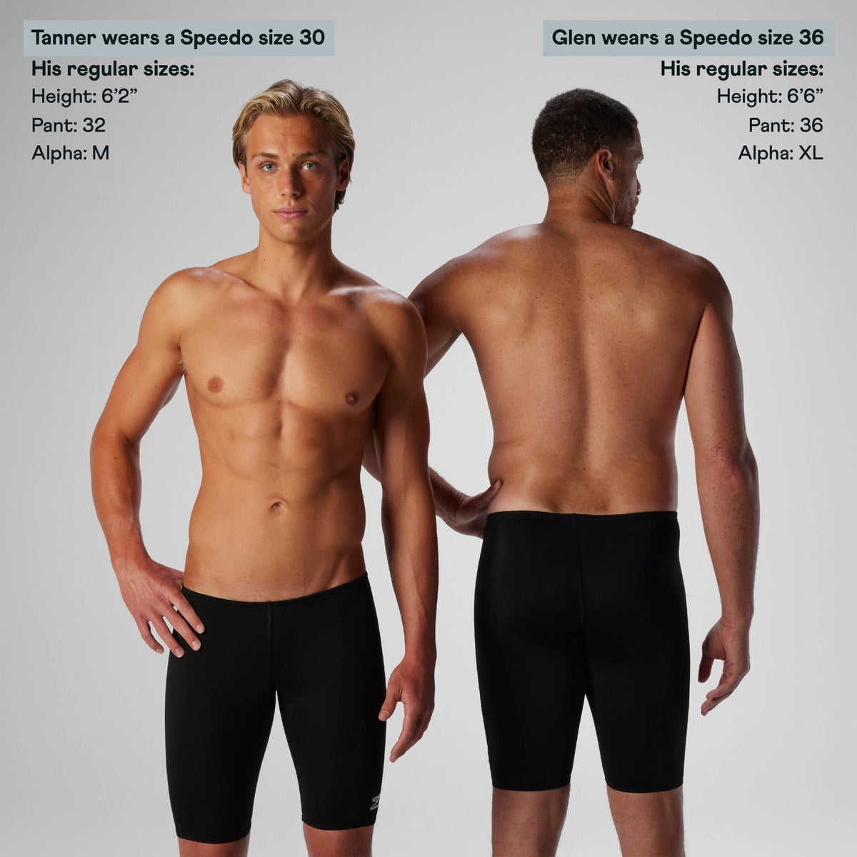 Speedo Men's Endurance+ Solid Swim Jammers, Speedo Black, Size 32