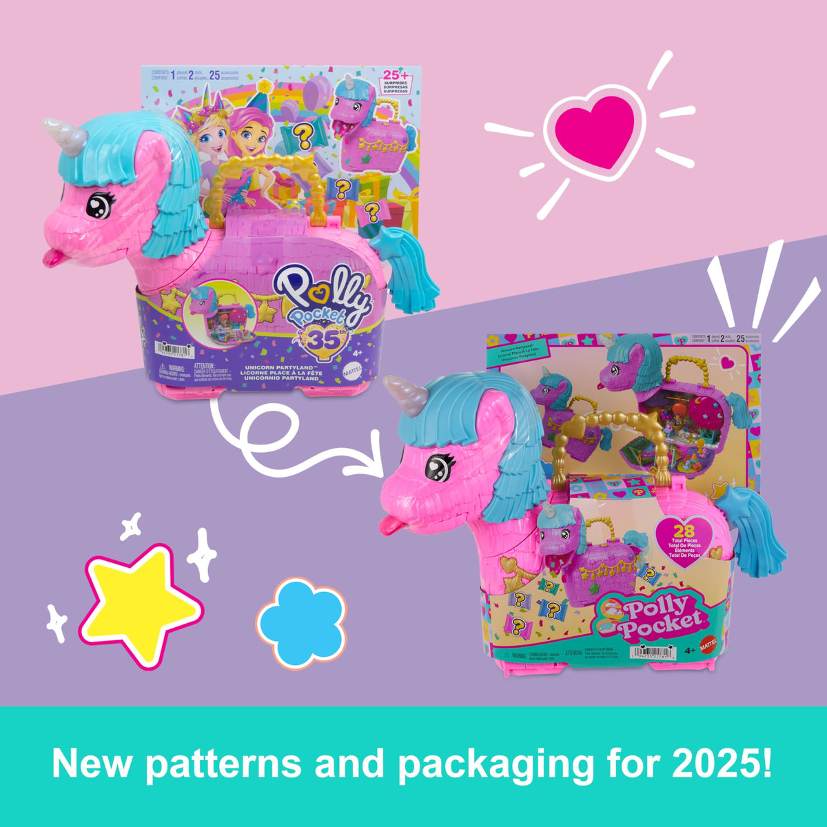 Polly Pocket Birthday Celebration Unicorn Partyland Playset