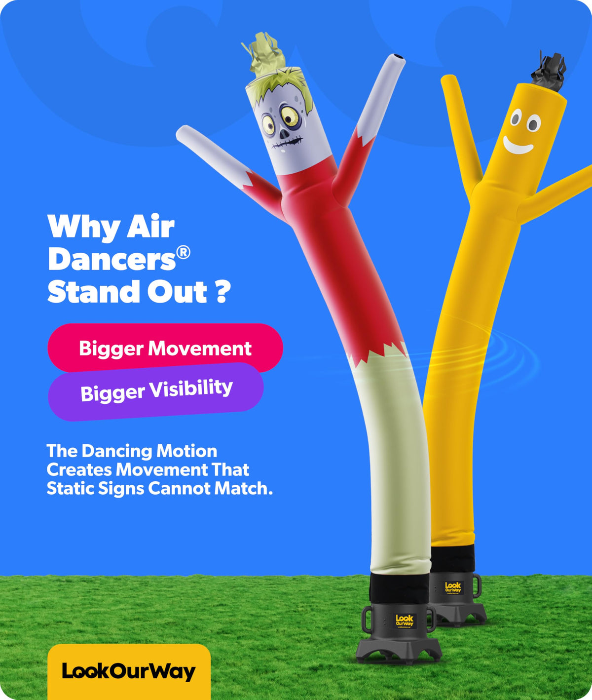 LookOurWay Monster Air Dancers Inflatable Tube Man, 10ft