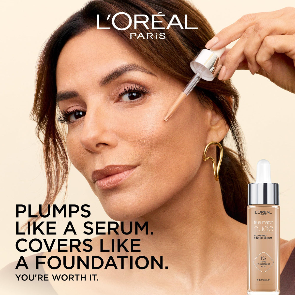 L'Oréal Paris True Match Nude Hyaluronic Foundation, Rosy Light, 30mL