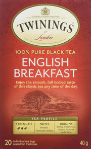 Twinings English Breakfast Black Tea, 6 x 20 Bags