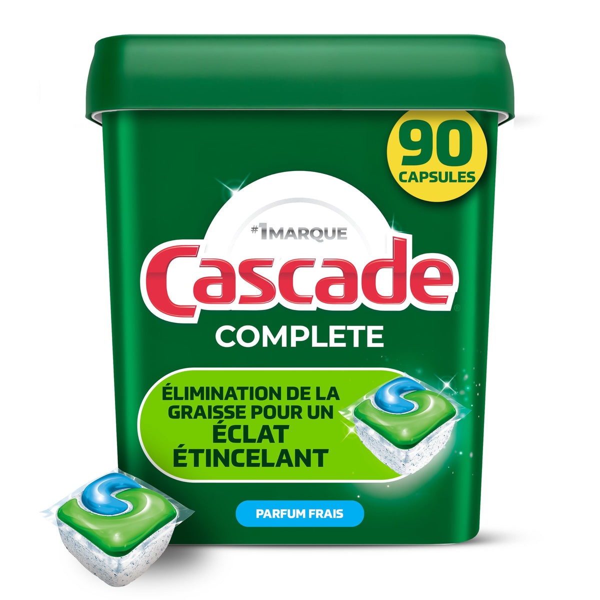 Cascade Complete Dishwasher Detergent Pods, Fresh Scent, 90 Count