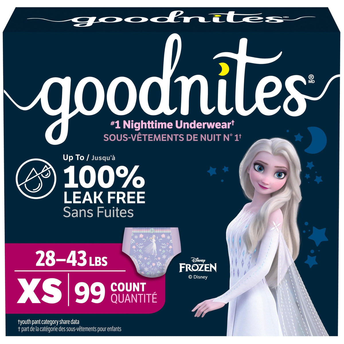 GoodNites Girls' Underwear, Extra Small (28-43 lbs), 99 Count