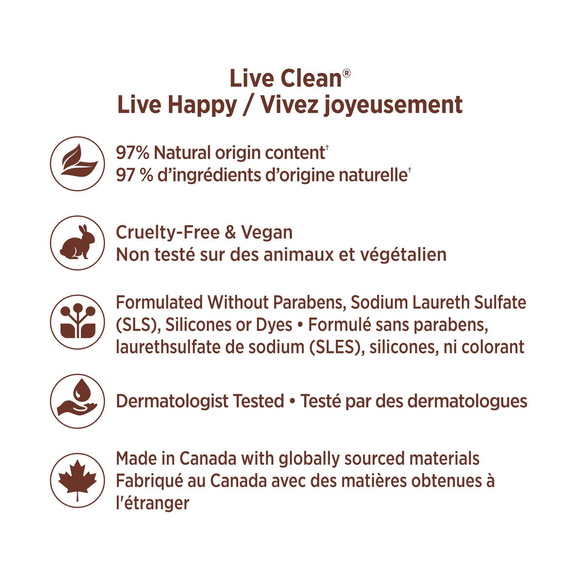 Live Clean Foaming Hand Wash, Vanilla Bean & Coconut, 400 mL, 4 Count