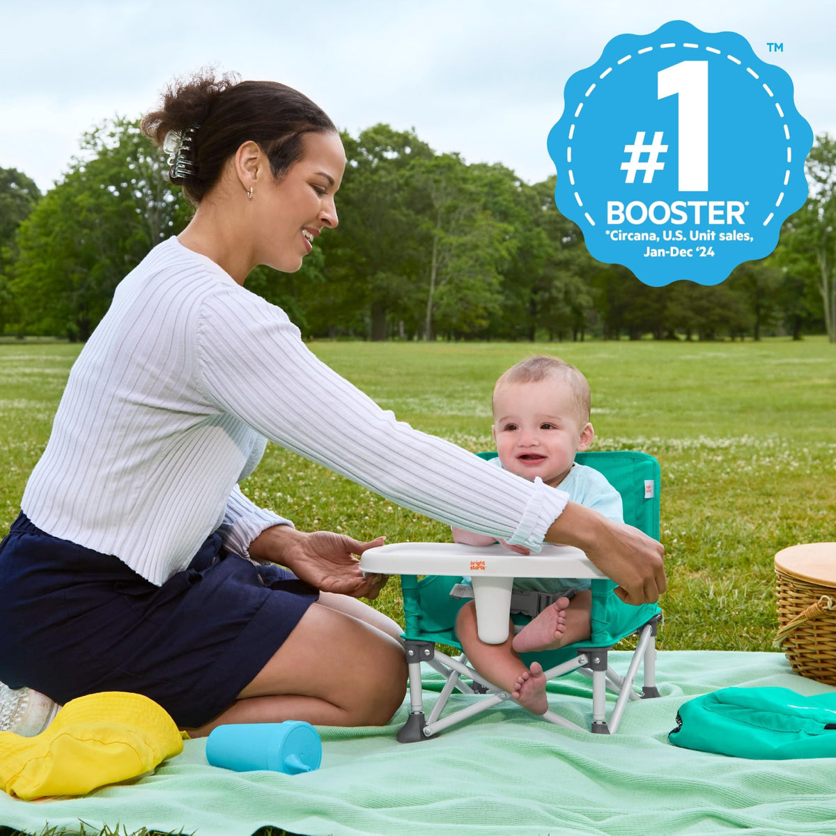 Bright Starts Pop 'N Sit Portable Booster, Teal, 6 Mos - 3 Yrs
