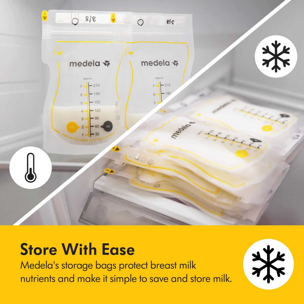 Medela Easy Pour Breast Milk Storage Bags, 210 ml, 200 Count