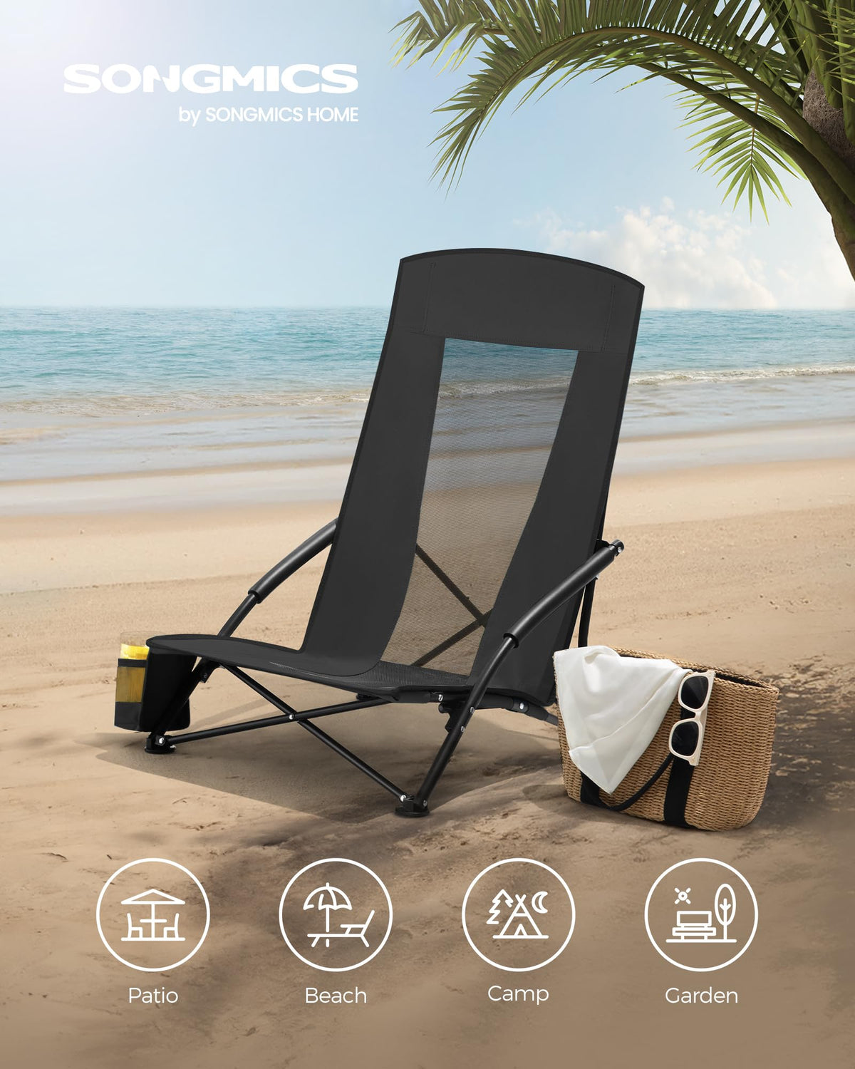SONGMICS Beach Chairs for Adults, Set of 2, 330 lb Load, UGCB067B01V1