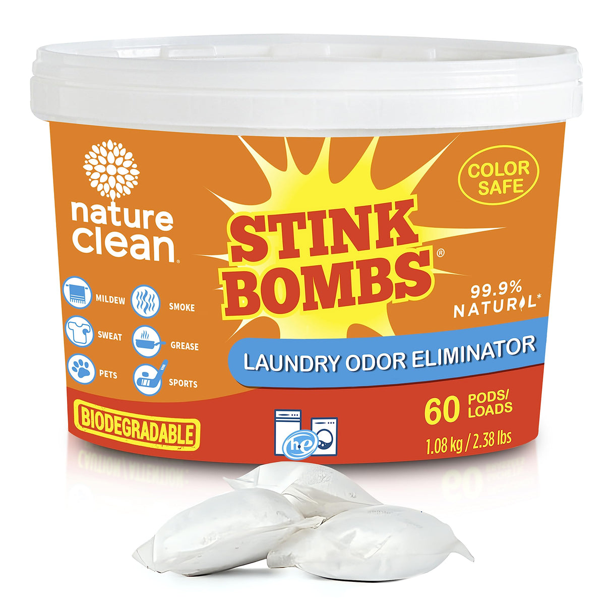 Nature Clean Stink Bombs Odor Remover Packs, 60 Count