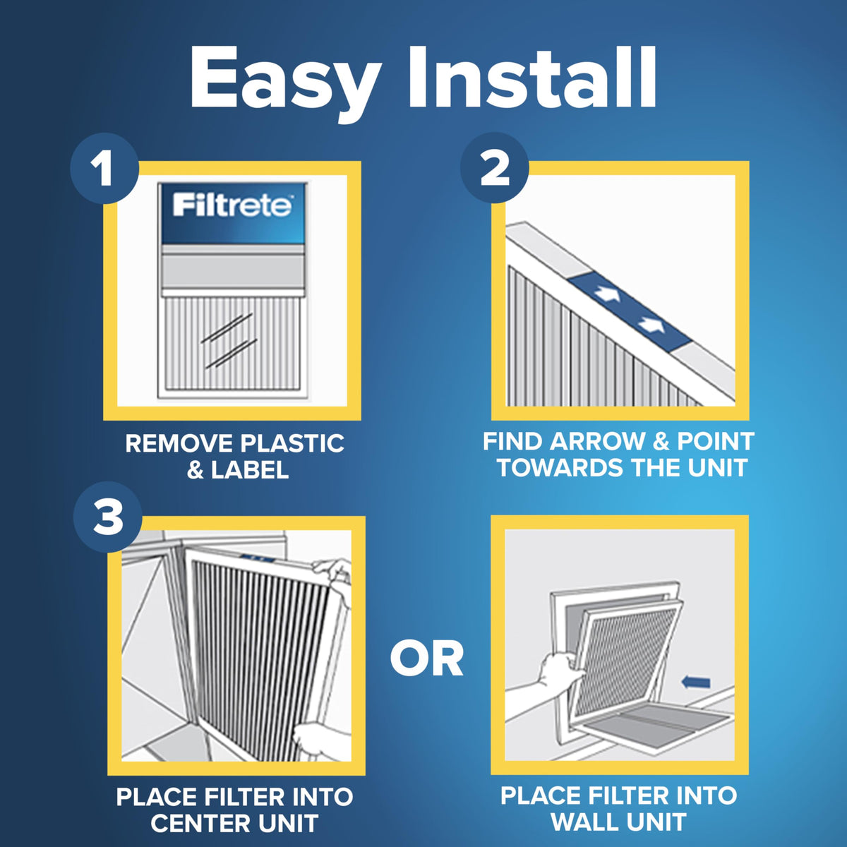 Filtrete 16x25x1 AC Furnace Air Filter, MERV 13, MPR 1900, 4-Pack