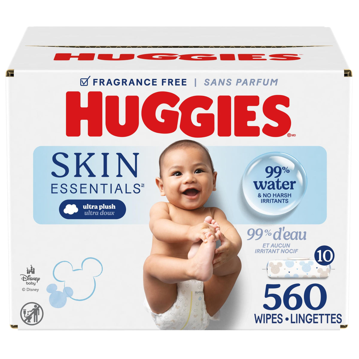 Huggies Skin Essentials Baby Wipes, 10 Flip-Top Packs, 560 Wipes