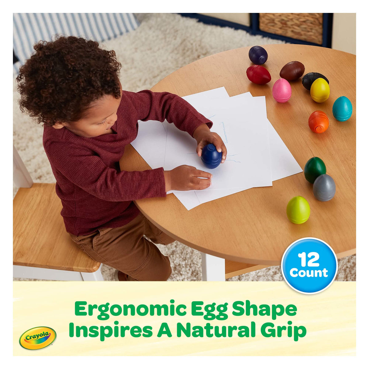 Crayola Jumbo Washable Egg Crayons, 12 Count