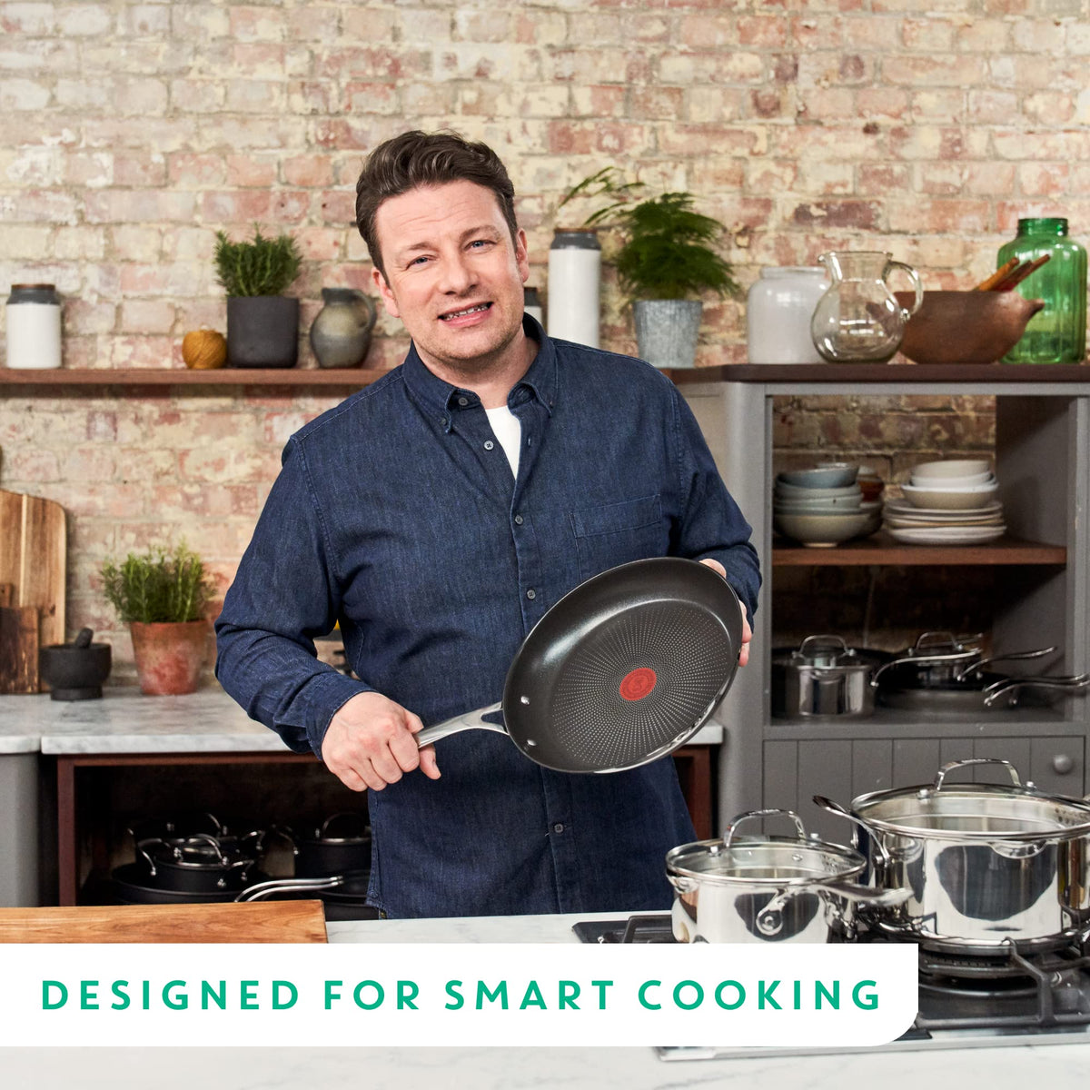 Jamie Oliver by Tefal Stainless Steel Frying Pan, 11-Inch