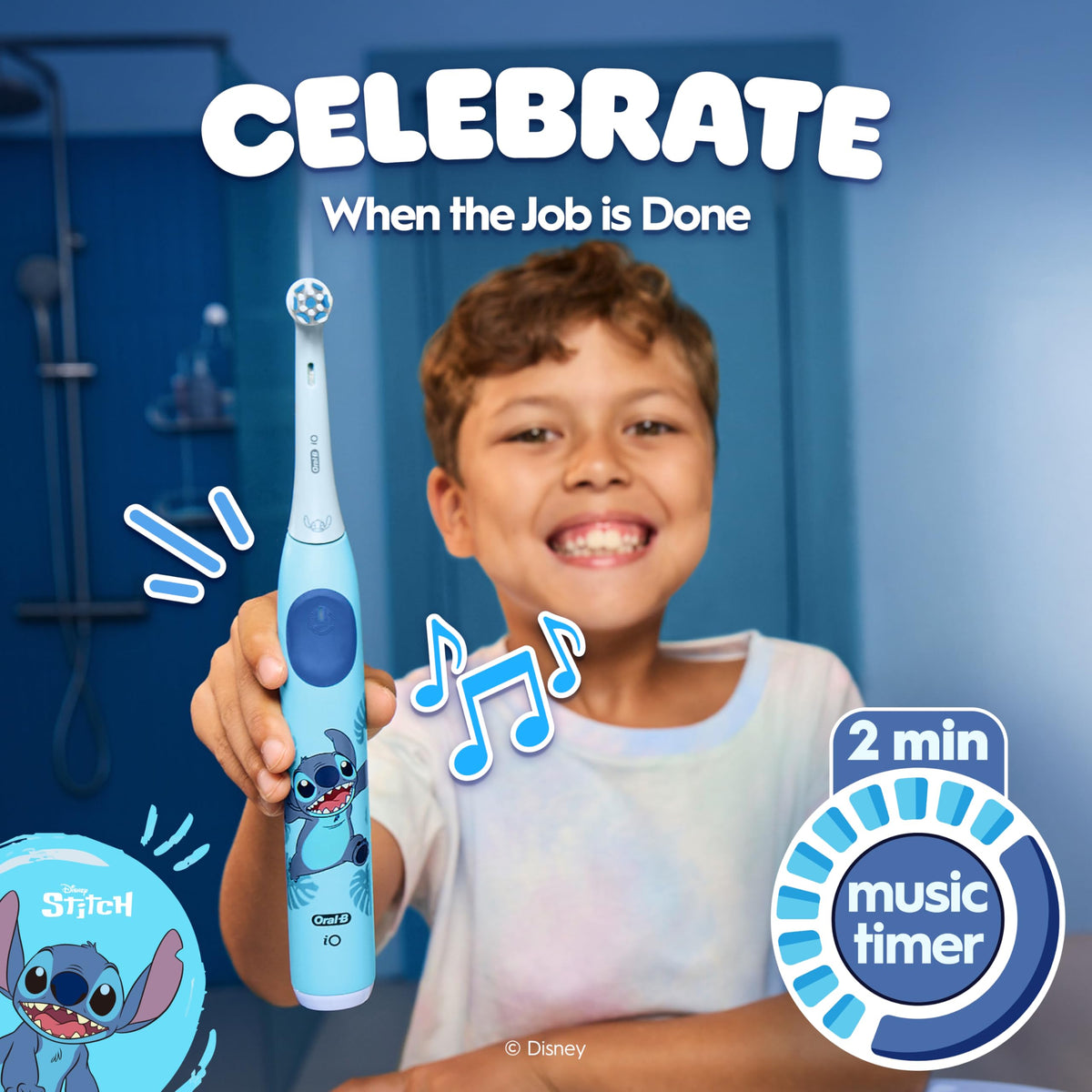 Oral-B iO Kids Electric Toothbrush, Stitch, 1 Gentle Care Brush Head