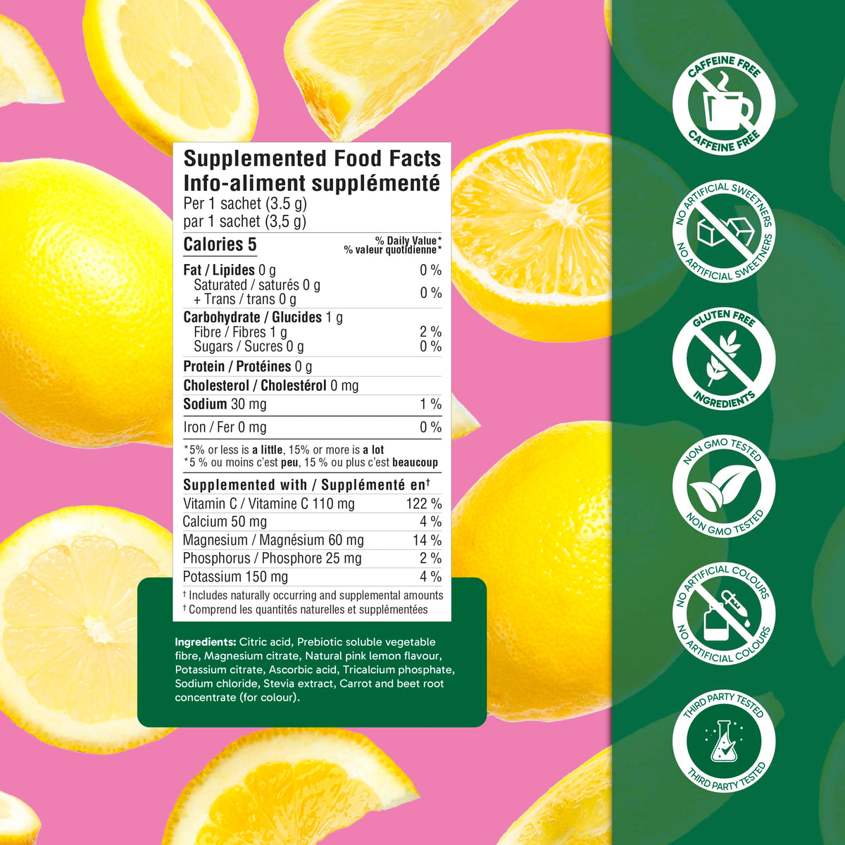 Organika Electrolytes Powder, Pink Lemonade, 20 Sachets