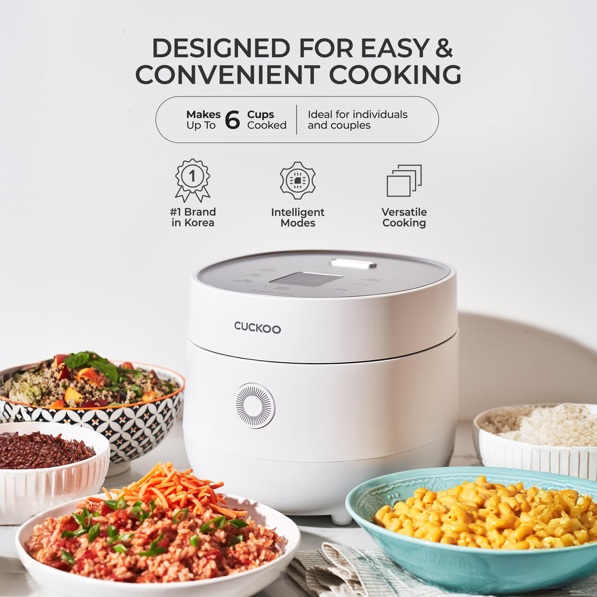 CUCKOO Micom Rice Cooker, 3 Cup Uncooked, White (CR-0375FW)