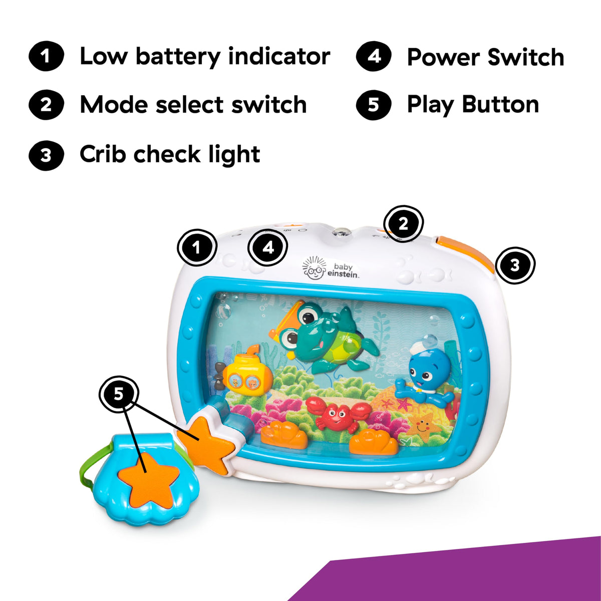 Baby Einstein Sea Dreams Soother Musical Crib Toy and Sound Machine