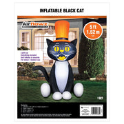Occasions 5 Foot Inflatable Black Cat with Top Hat