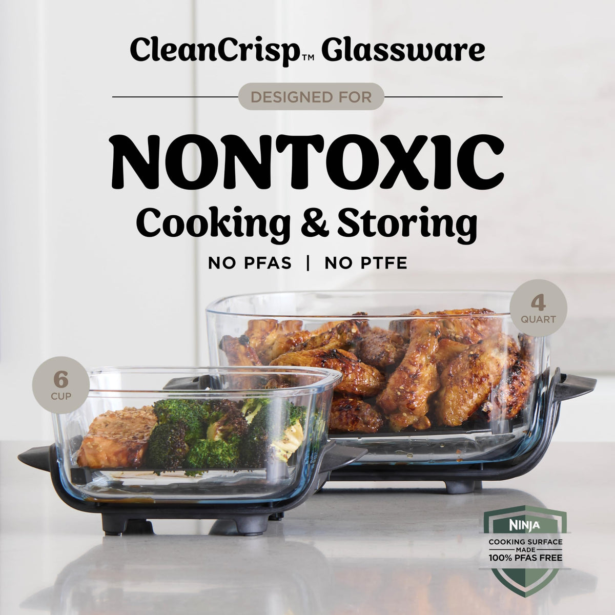 Ninja Crispi Portable Glass Air Fryer System (FN101ST)
