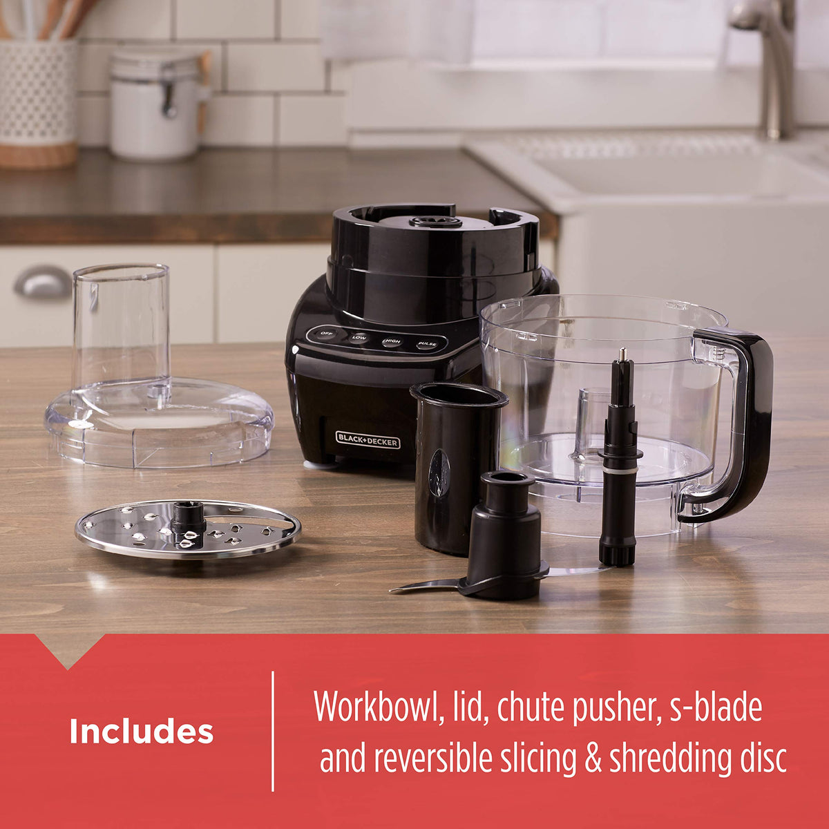 Black+Decker 3-in-1 Food Processor, 8 Cup, 450 W, FP4200BC
