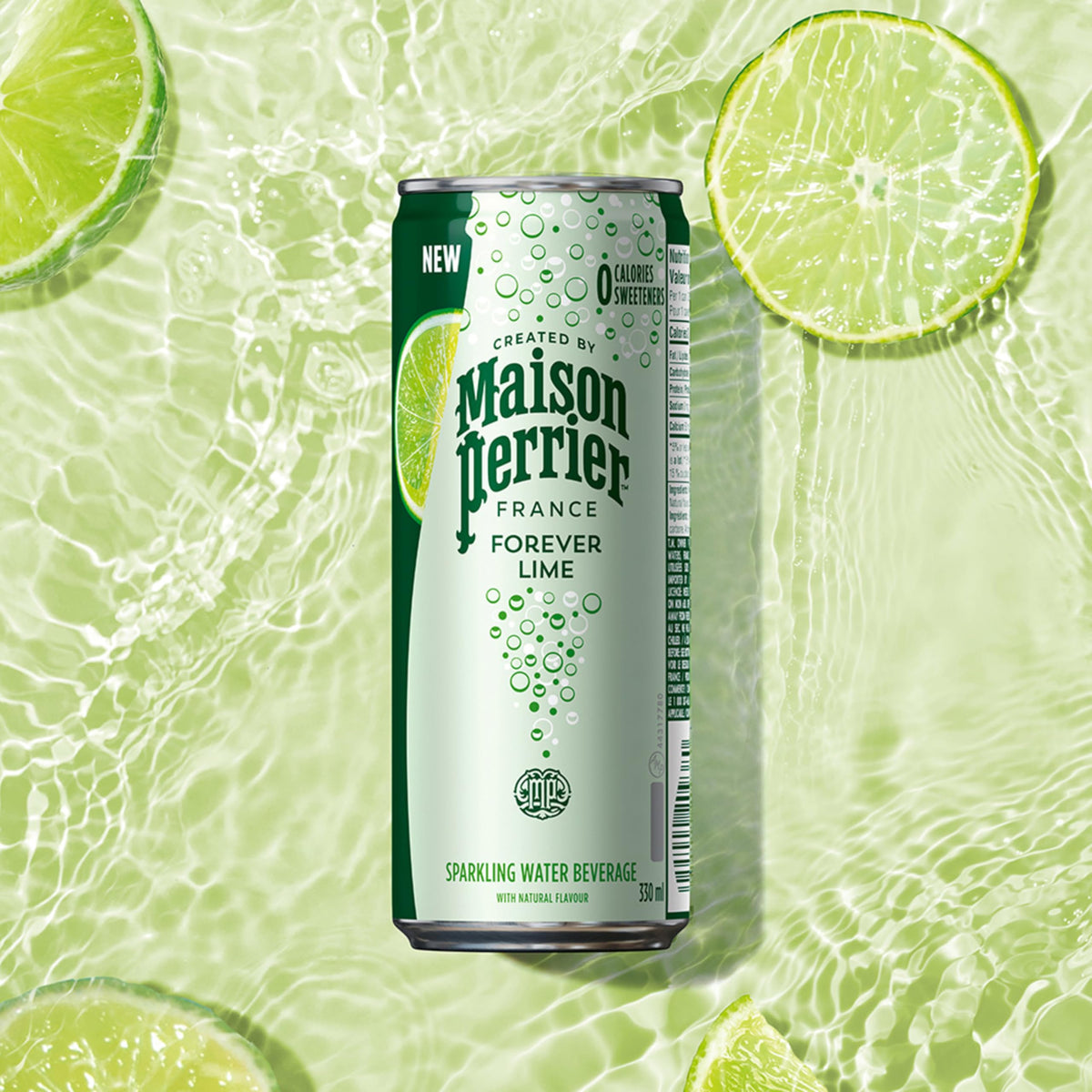 Maison Perrier Forever Lime Sparkling Water, 24 x 330 ml