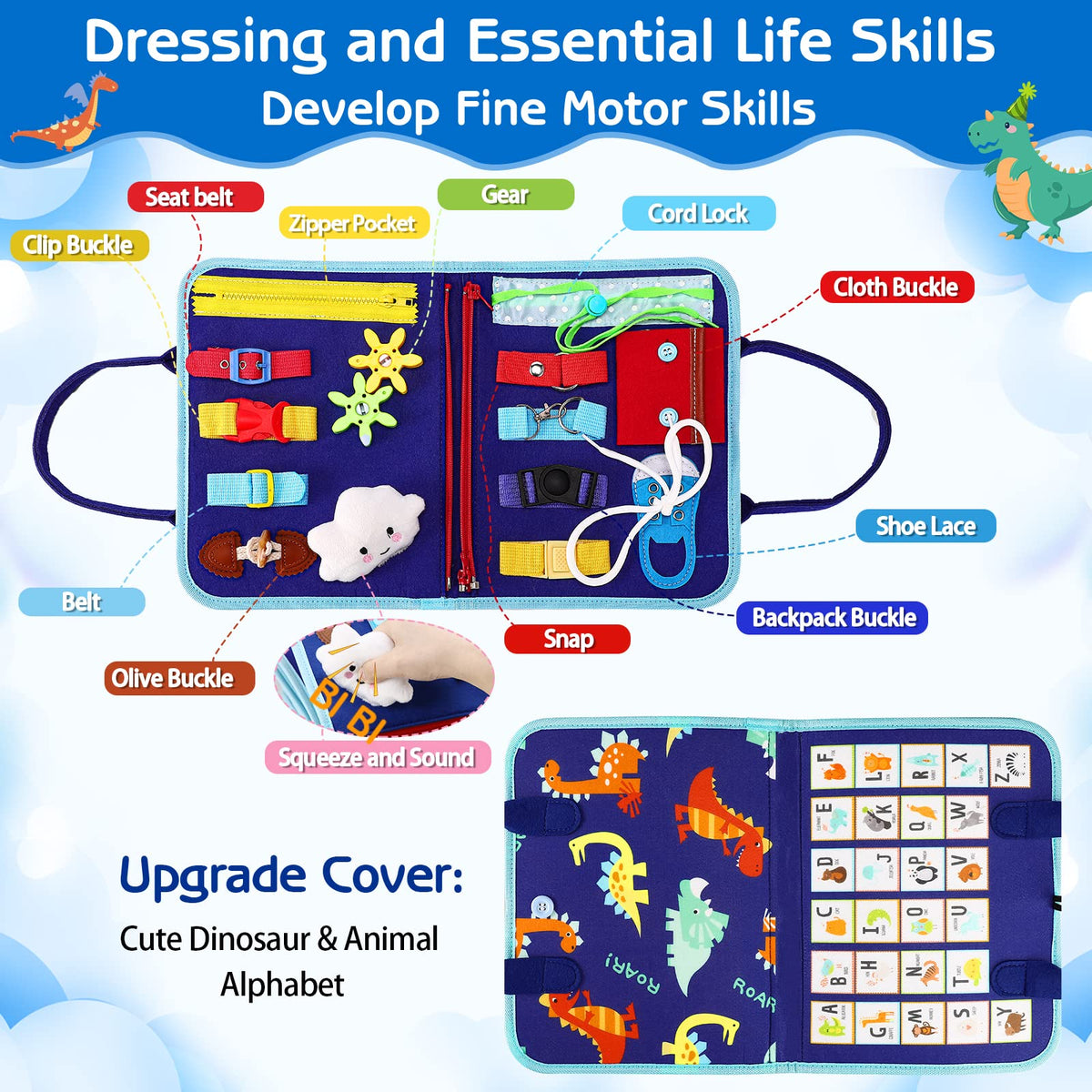 Esjay Montessori Busy Board for Toddlers