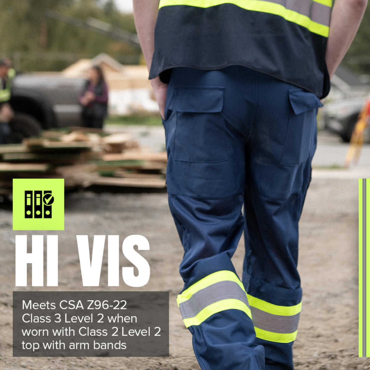 Pioneer Hi Vis Pants, Breathable Mesh, Blue