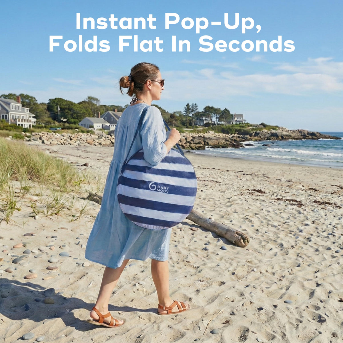 Babymoov Anti-UV Baby Beach Tent, UPF 50+, Marine