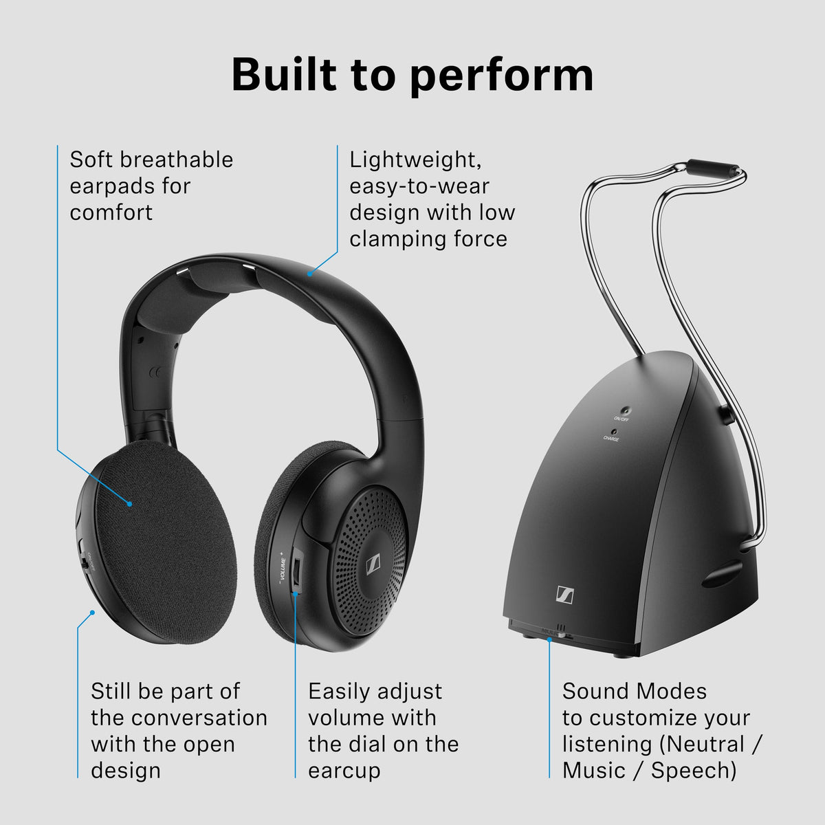 Sennheiser RS 120-W On-Ear Wireless Headphones with Transmitter