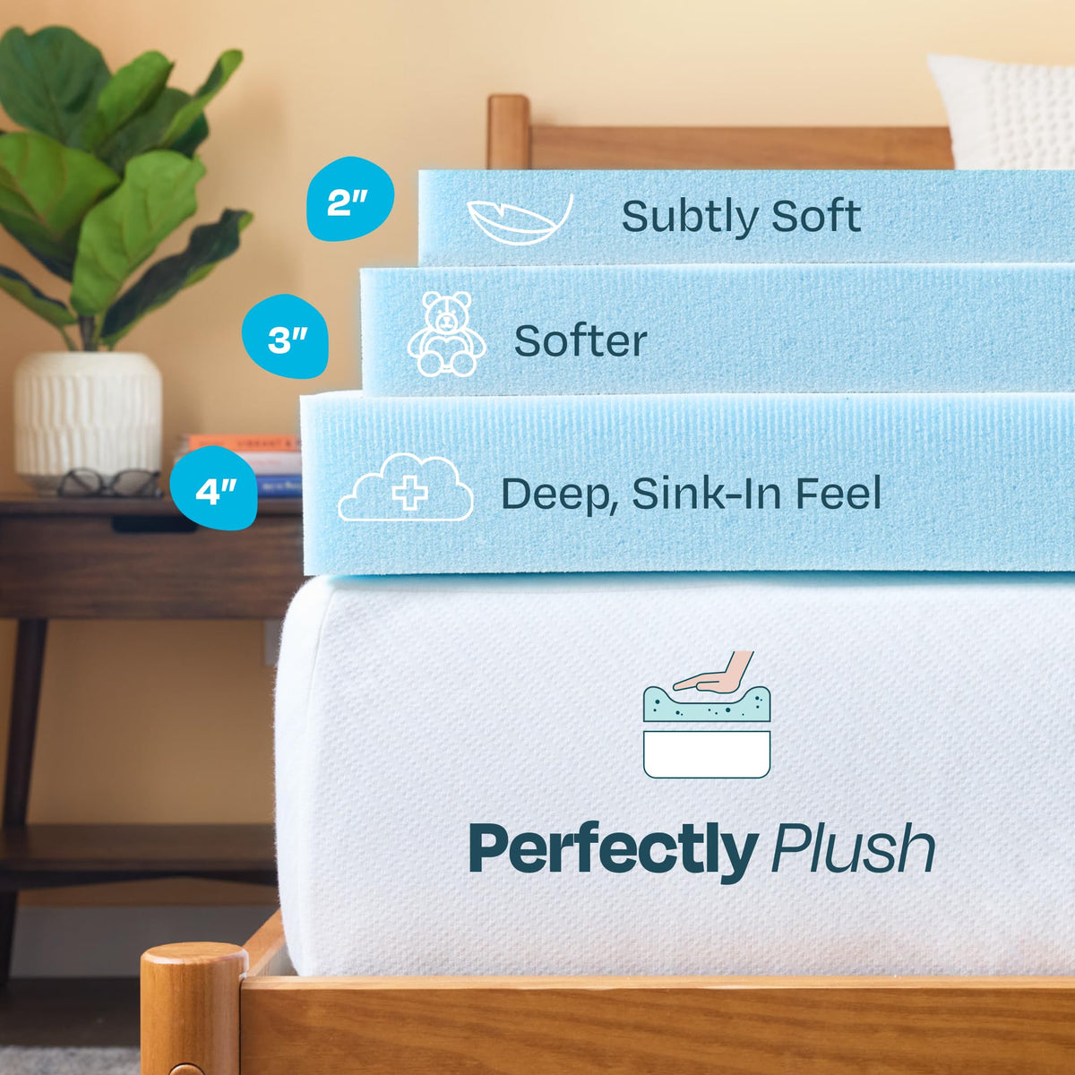 Linenspa 3 Inch Gel Memory Foam Mattress Topper, Queen