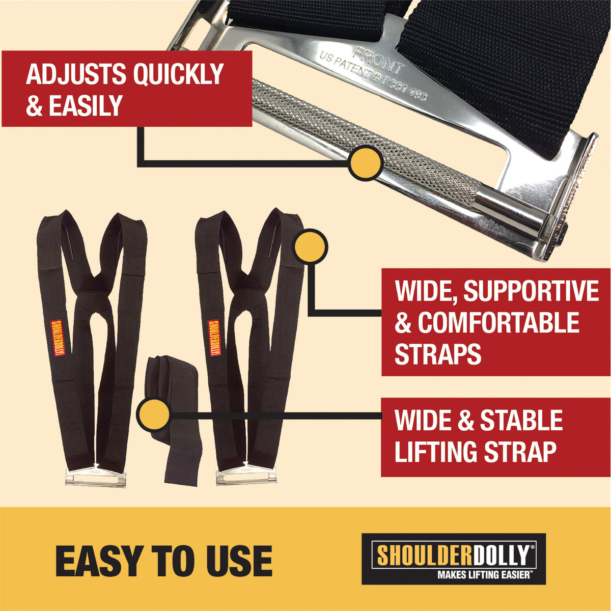 Shoulder Dolly Moving Straps for 2 Movers, LD1000