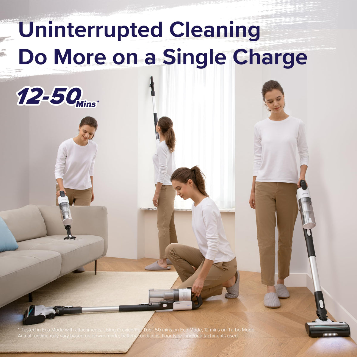 Levoit Cordless Stick Vacuum Cleaner, 50 Minute Runtime