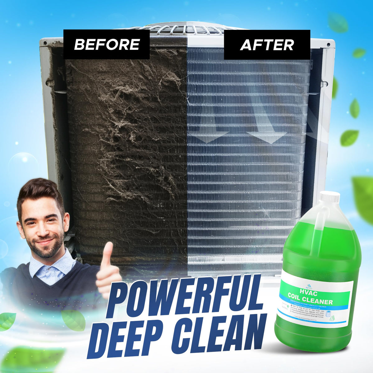 AC Evaporator Coil Cleaner, No-Rinse, 1 Gallon (3.78 L)