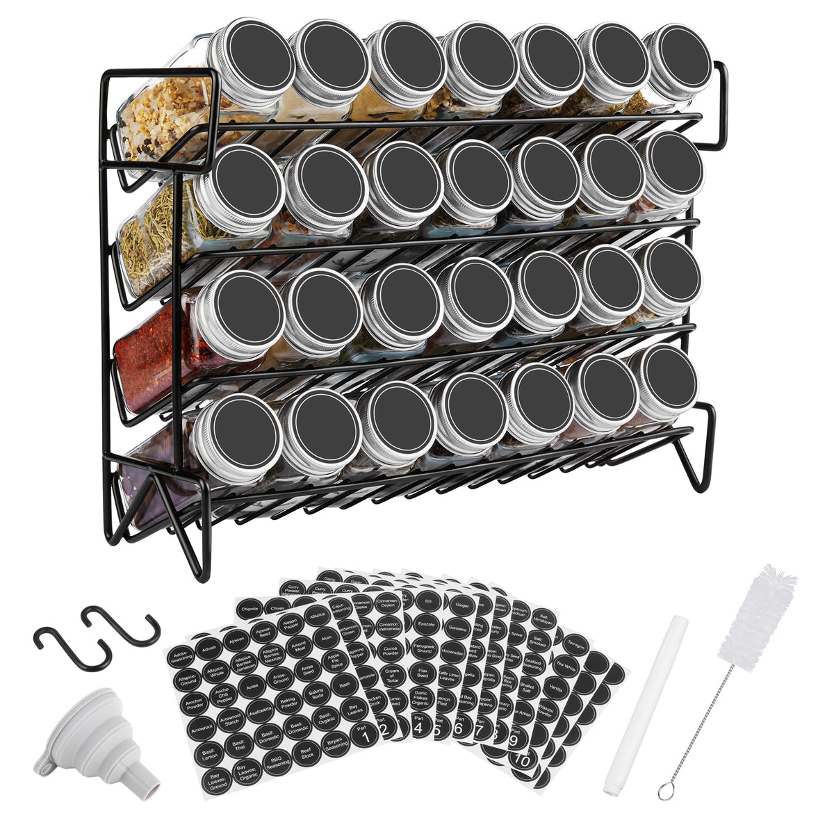 Vtopmart 4-Tier Spice Rack Organizer with 28 Jars