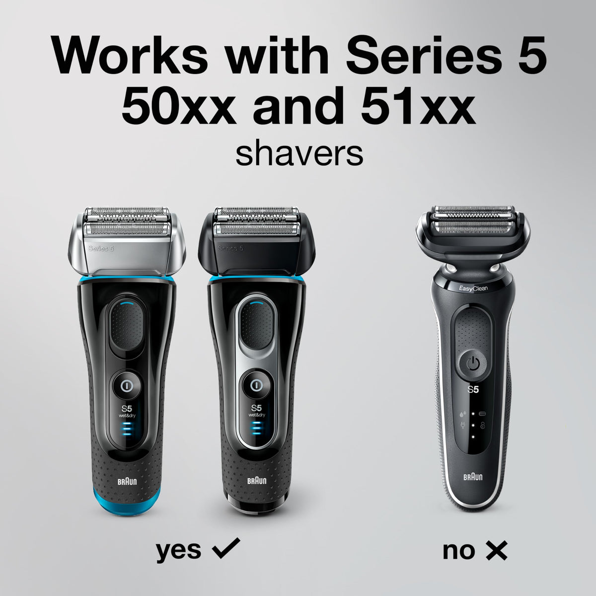 Braun Series 5 52S Shaver Head Replacement Cassette, Silver
