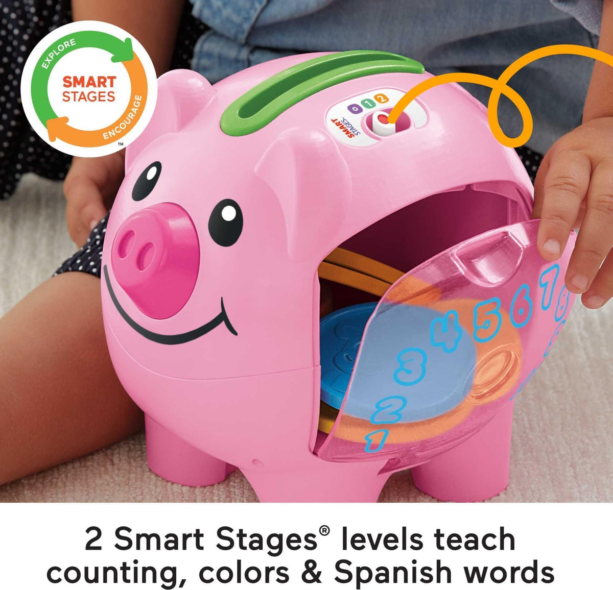 Fisher-Price Laugh & Learn Smart Stages Piggy Bank, Ages 6+ Months