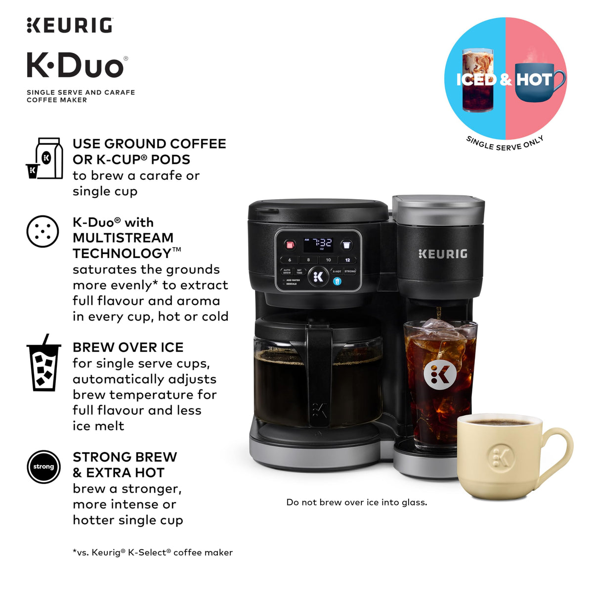 Keurig K-Duo Single Serve K-Cup Pod and Carafe Coffee Maker, Black
