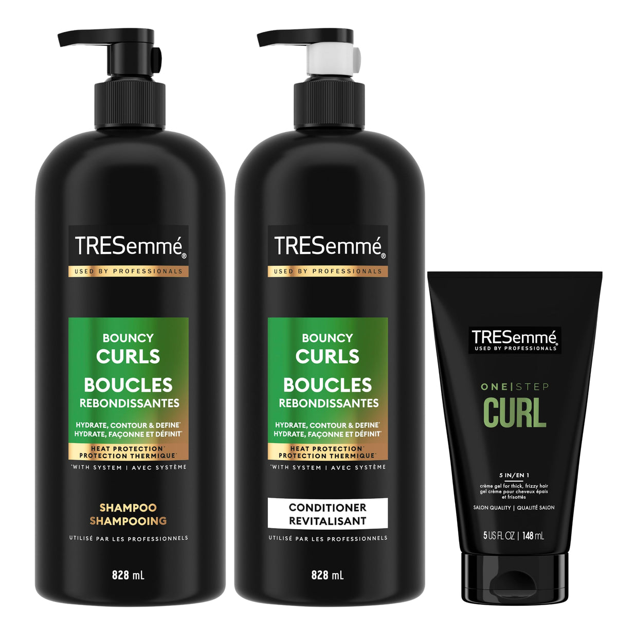 TRESemmé Bouncy Curls Shampoo, Conditioner and Gel Set, 3-Pack