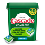 Cascade Complete Dishwasher Detergent Pods, Fresh Scent, 90 Count