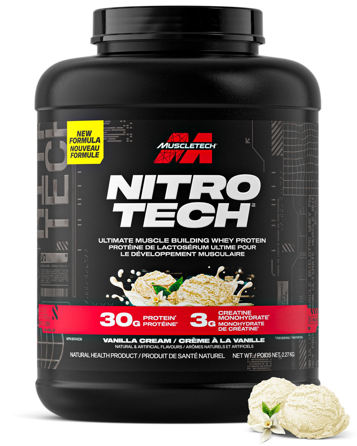Muscletech Nitro-Tech Whey Protein Powder, Vanilla Cream