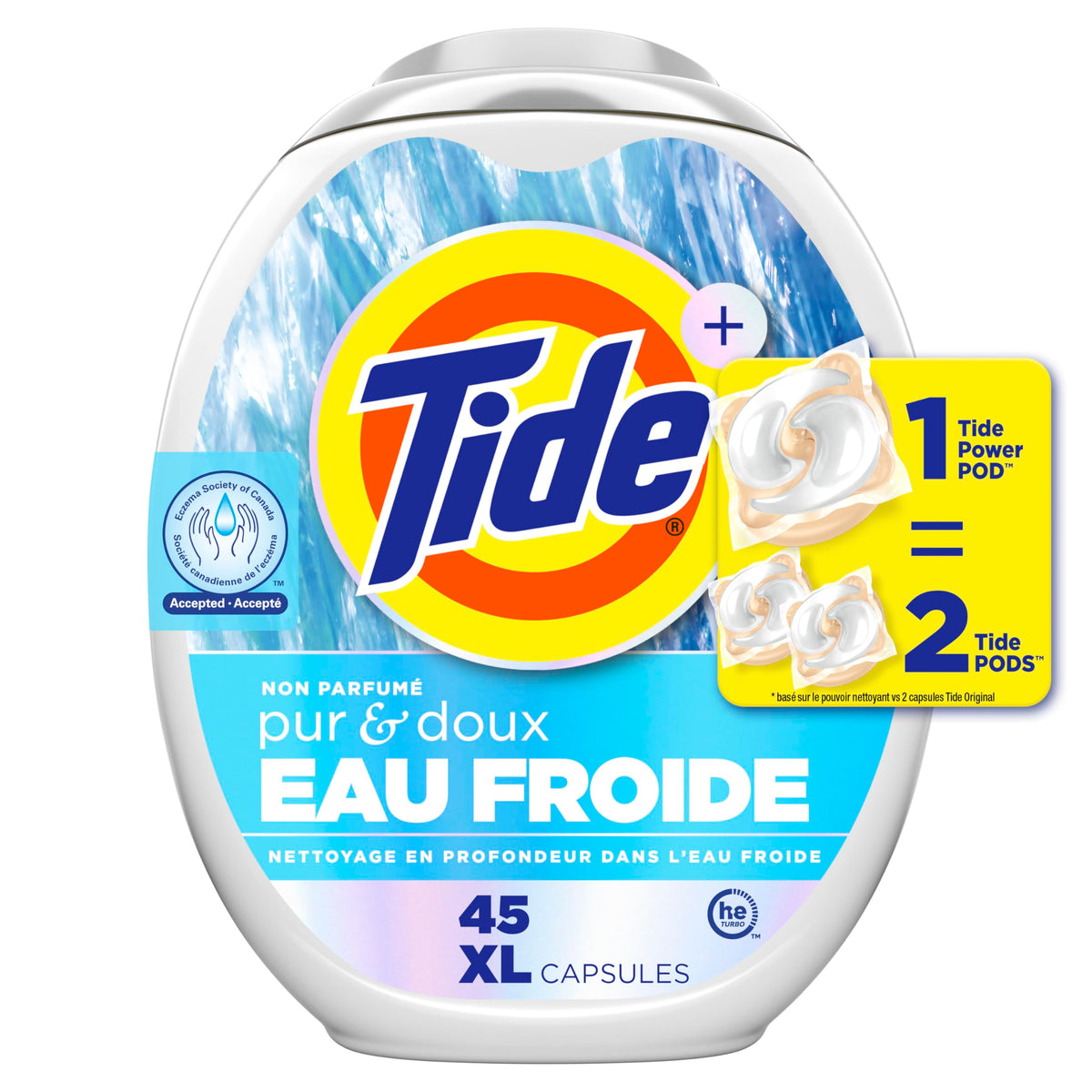 Tide Pods Free and Gentle Coldwater Laundry Detergent Pacs, 45 Count