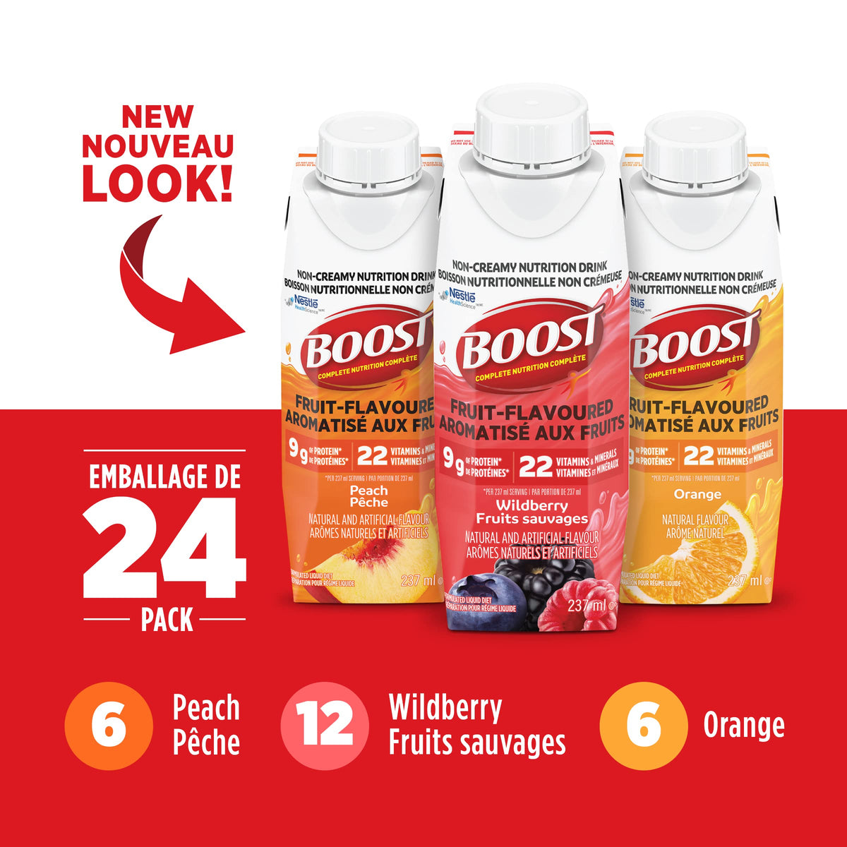 Boost Fruit Flavoured Drink Variety Pack, 237 ml, 24 Count
