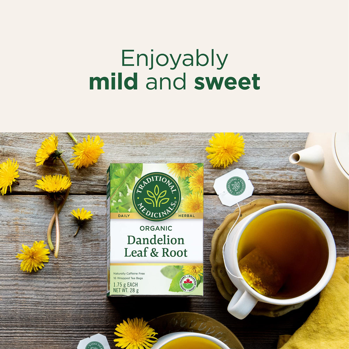 Traditional Medicinals Organic Dandelion Leaf & Root Tea, 6 x 16 Bags