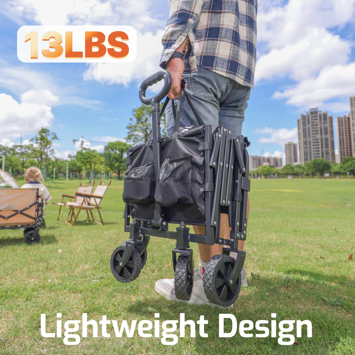 Golabs Collapsible Wagon Cart, 350 lb Load, 100 L