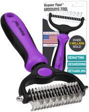 Maxpower Planet Double-Sided Pet Grooming Brush, Purple